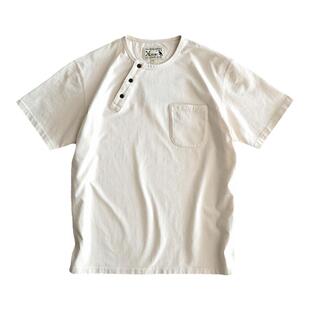 西里布夏季全棉米白色亨利领半袖T恤衫咔叽复古休闲原创新品非rrl