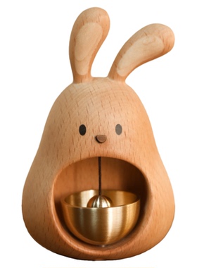 愫墨实木风铃贴们铃铛铜可爱小件黑胡桃磁吸