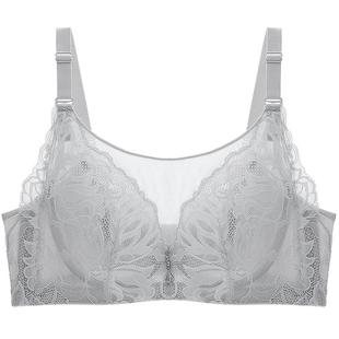 依曼丽大胸显小抹胸式文胸 夏季薄款轻薄大码内衣女大罩杯收副乳