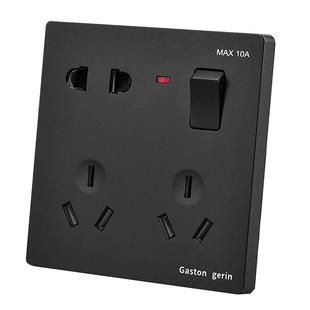 多孔插座面板国际通用错位一开八孔六孔二三三插座带开关电源十孔