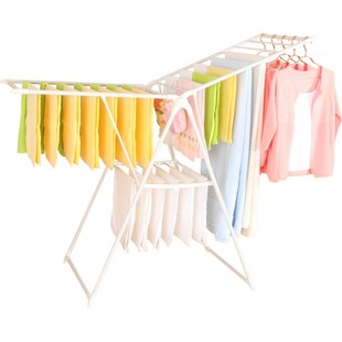 晾衣架落地折叠阳台家用凉衣架不锈钢简易室内移动婴儿翼型晒衣架