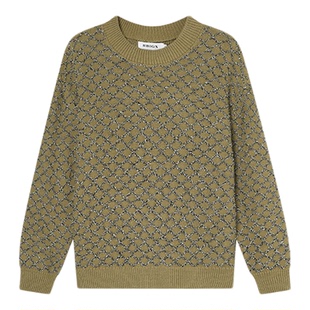 RBIGX瑞比克童装冬季新款休闲百搭绞花菱格保暖男童针织衫毛衣