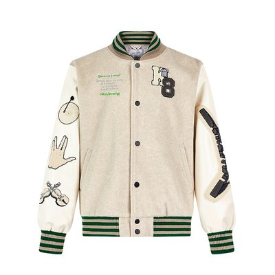 摇滚乐队vibe风灰白色毛呢夹克