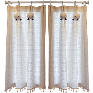 法式纱帘飘窗窗帘小窗户短款半帘遮挡咖啡厅厨房隔断门帘柜子遮丑