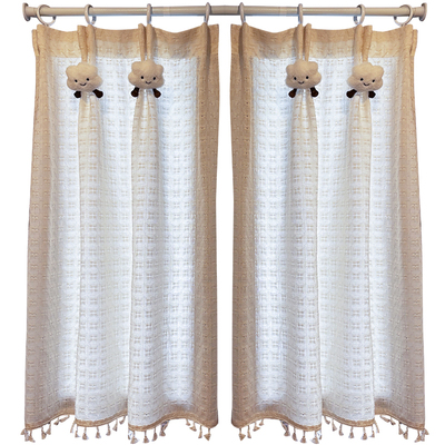 法式纱帘飘窗窗帘小窗户短款半帘遮挡咖啡厅厨房隔断门帘柜子遮丑