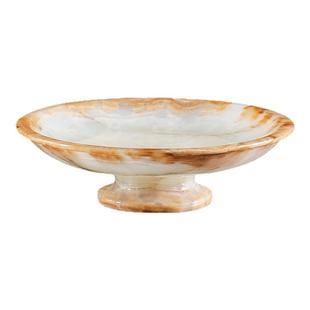 天然玉石果盘餐点盘小众轻奢高端家用茶几高脚托盘中古风收纳盘