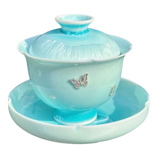 【焗钉蝴蝶杯组】渐变冰裂纹蝴蝶陶瓷文创杯子桌面摆件