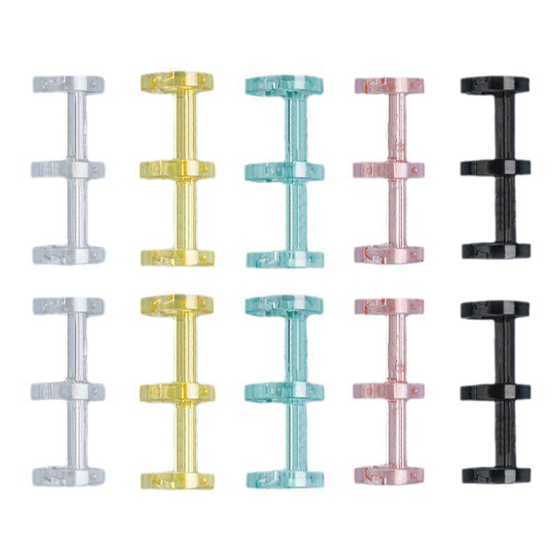 3孔分段式活页环三连环塑料环扣可得优3孔环适配6孔9孔活页纸可拆卸带六孔封面封皮自制分类安静书360度翻页