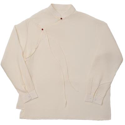 豆蔻依缘现代舞舞蹈服斜襟暗纹提花新中式衬衫古典舞练功服新款女