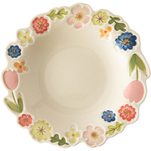 肆月陶瓷甜品盘釉下彩盘子家用菜盘水果盘创意早餐盘高颜值餐具