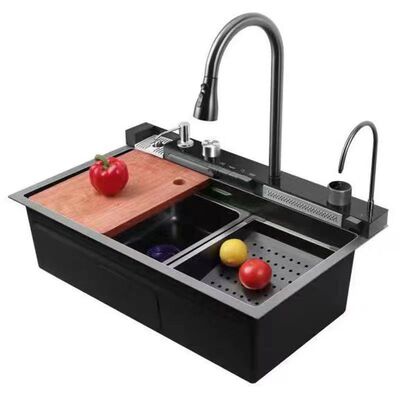 JOMOW鲸鱼飞雨瀑布水槽大单槽