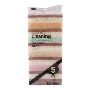 出口日本3色洗碗海绵百洁布不沾油魔力擦清洁洗锅厨房洗碗布5片装