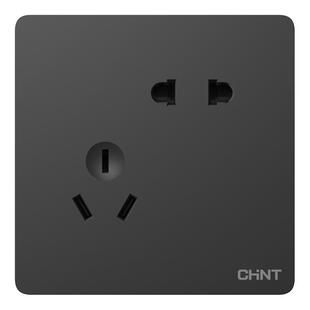 正泰开关插座面板家用墙壁黑灰色暗装三孔86型5孔usb一开双控五孔