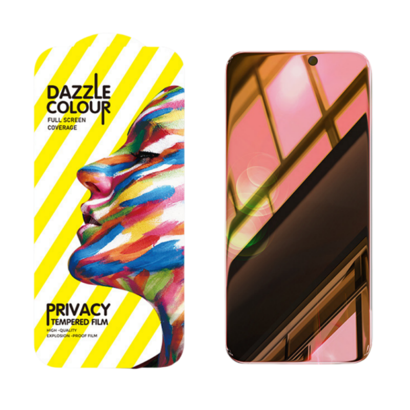 青予 [2片]新款镜面防窥手机膜适用iPhone17promax钢化膜15plus/16pro炫彩镜子保护膜 防指纹彩膜13/14/12pro