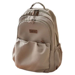 原创自制日韩简约拉链加厚电脑双肩背包大学高中书包校园通勤书包