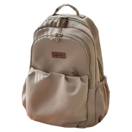 原创自制日韩简约拉链加厚电脑双肩背包大学高中书包校园通勤书包