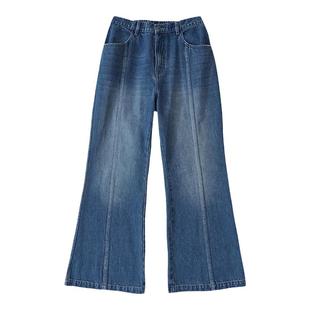 LR MADE 23AW 中缝压线设计 复古宽松洗水做旧13OZ微喇叭牛仔裤