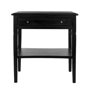 斯莱美美式极简实木边几客厅方形沙发角几卧室收纳边柜烟墨床头柜