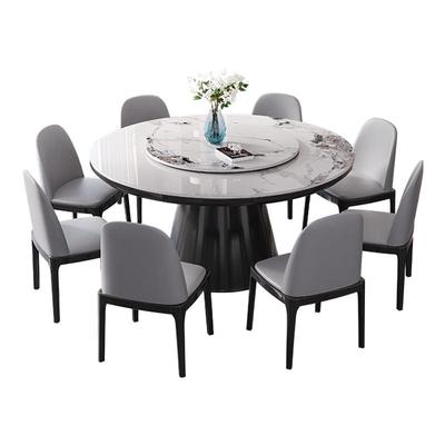 岩板餐桌椅2025新款酒店圆形餐桌