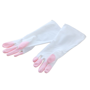 纤诗洁家务手套短款皮手套洗菜洗碗防水防寒洗衣服搞卫生柔软轻巧