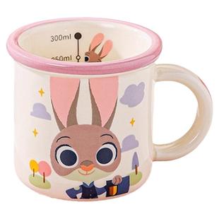 迪士尼正版米奇米妮陶瓷喝水杯子马克杯儿童牛奶刻度杯女生高颜值