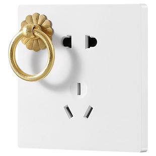 86型暗装厨房阳台挂灯笼插座明装墙壁五孔插座七孔面板带挂钩家用