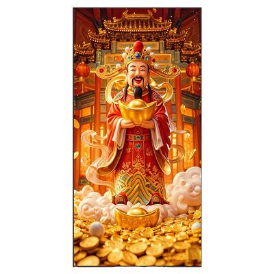 玄关财神爷5d钻石画满钻新款