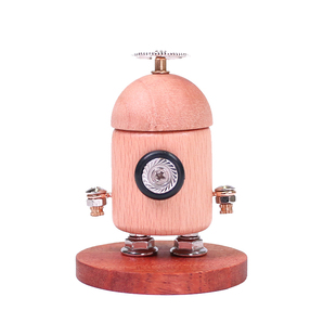 机械党朋克积木人盲盒潮玩木头人积木金属拼装模型高难度机械拼图