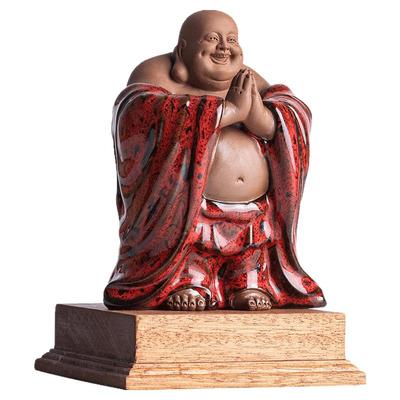 中式禅意招财弥勒笑佛摆件