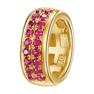 ILCO尤珂 18K金红宝石吊坠宝石彩宝镶嵌路路通颈饰时尚轻奢复古女