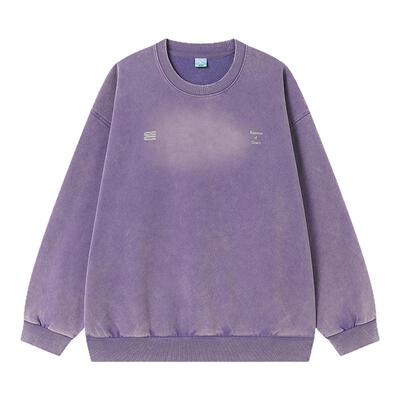 CryingCenter  bofc 教练紫圆领抓绒长袖卫衣 男女款 哭喊中心