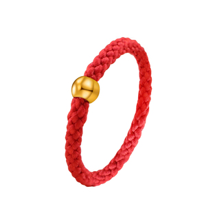 小金珠戒指女时尚个性钛钢金豆豆红绳尾戒小指ins潮小众设计