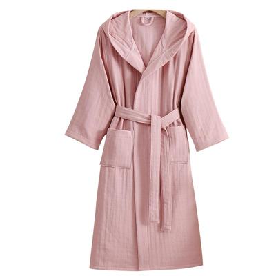 纯棉纱布浴袍男女士吸水睡袍秋冬季加厚四季通用成人浴衣2024新款