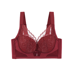 爱戴调整型内衣女小胸聚拢收副乳大胸显小无钢圈本命年红色文胸夏