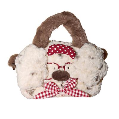 Gukoo/果壳毛绒斜跨包2025新款原创bubble小狗手提包女士通勤包