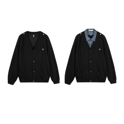 bosie伯喜假两件针织外套