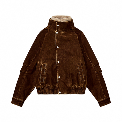 散养文化「温故」毛绒翻领外套秋