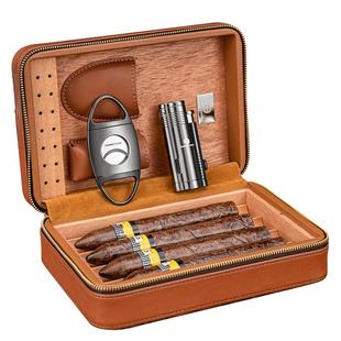 汉尼库克雪茄盒便携式雪茄工具套组三件套雪茄包保湿旅行雪茄盒