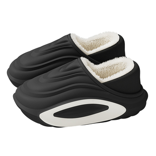 防水儿童棉拖鞋男童冬季室内家居亲子防滑加绒毛保暖包跟棉鞋男孩