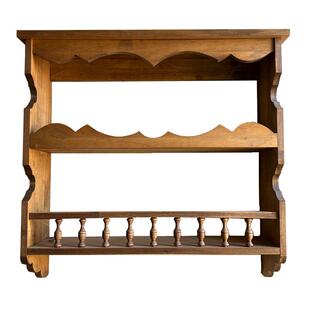 美式乡村风实木陈列架 中古风墙面收纳架多层家用陈列架