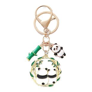 in中国风花花熊猫简约可爱成都纪念品创意小挂件文创伴手礼钥匙扣
