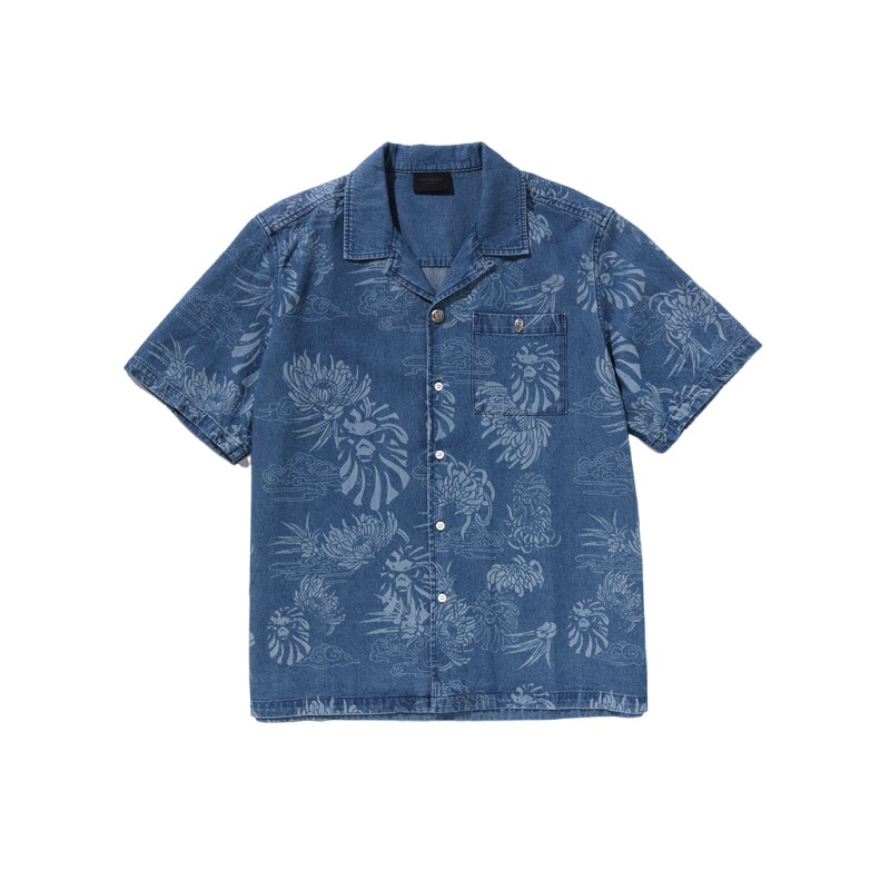 BAPEBLACK夏威夷风牛仔衬衫