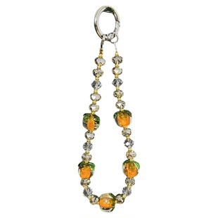 爆闪水晶柿子手机链柿柿如意好运手腕链条超好看短款手提挂链轻奢精致手链包包汽车钥匙扣挂饰防丢挂绳挂件壳