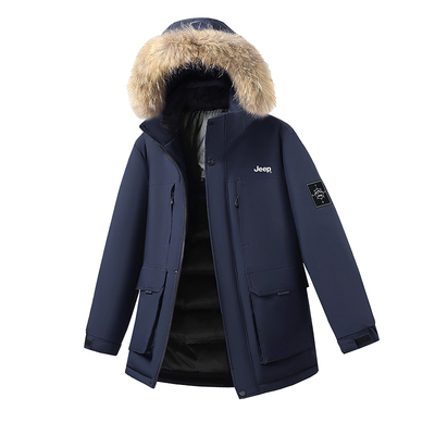 JEEP官方旗舰毛领保暖羽绒服男女