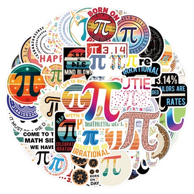 数学公式Piday卡通圆周率日贴纸