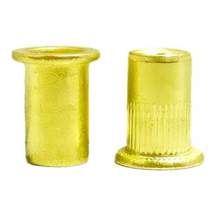 铜质平头圆柱铆螺母竖纹拉帽铆黄铜光面锚接拉母螺母M5M6M8