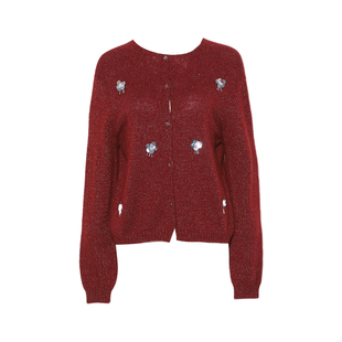 DPLAY冬季新款慵懒红色针织衫羊毛兔毛混纺加厚漂亮毛衣女