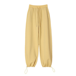 秋冬特厚绒超厚实休闲卫裤束脚保暖加绒运动东北加厚棉裤女阔腿裤