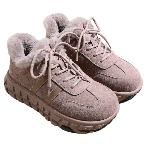 Snowelf厚底短筒雪地靴女2025新款冬季毛绒内增高棉鞋轮胎底鞋子