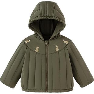 【清仓】babylove宝宝夹棉上衣冬季连帽加厚保暖外套儿童三防棉服